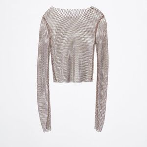 ZARA BLOGGERS FAV SHIMMER MESH CROP TOP